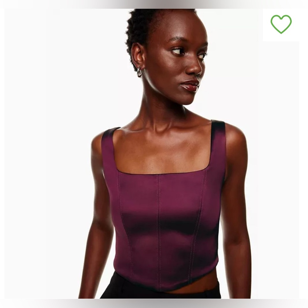 Aritzia Ten by Babaton XL ELEVATE Square-neck Bustier Grapevine Princess Top‎